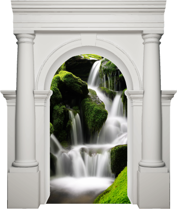 3D Wandtattoo grüner Wasserfall