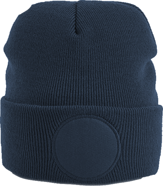 Circular Patch Beanie French Navy