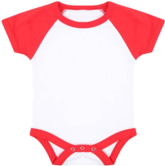 Baseball Baby Body White / Red 12-18 Monate