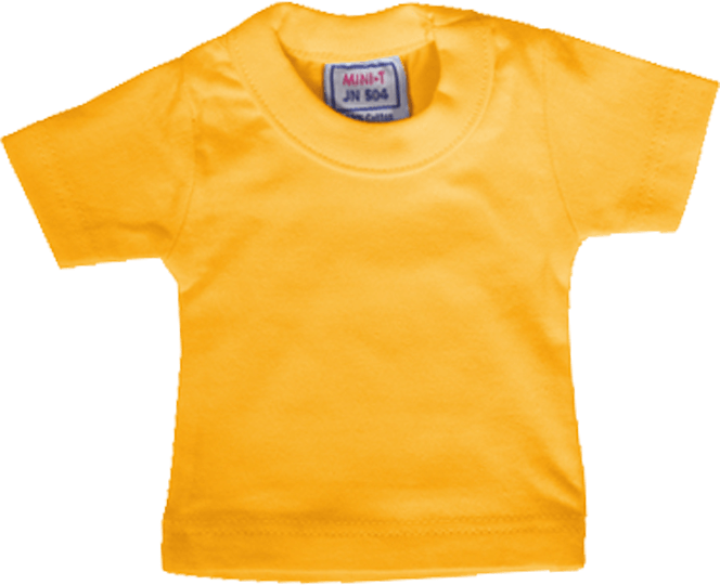 Mini T-Shirt für Kuscheltiere & Puppen Gold Yellow