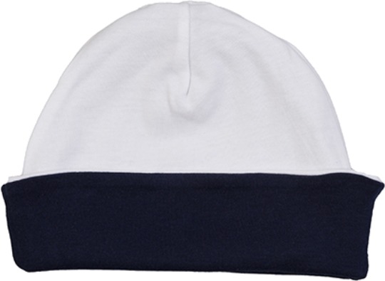 Baby Slouch Hat personalisieren White Nautical Navy
