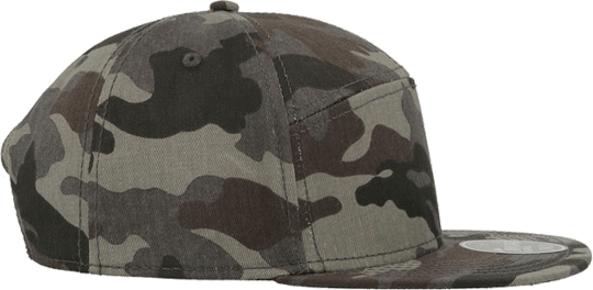 7 Panel Snapback Cap Camouflage Grey