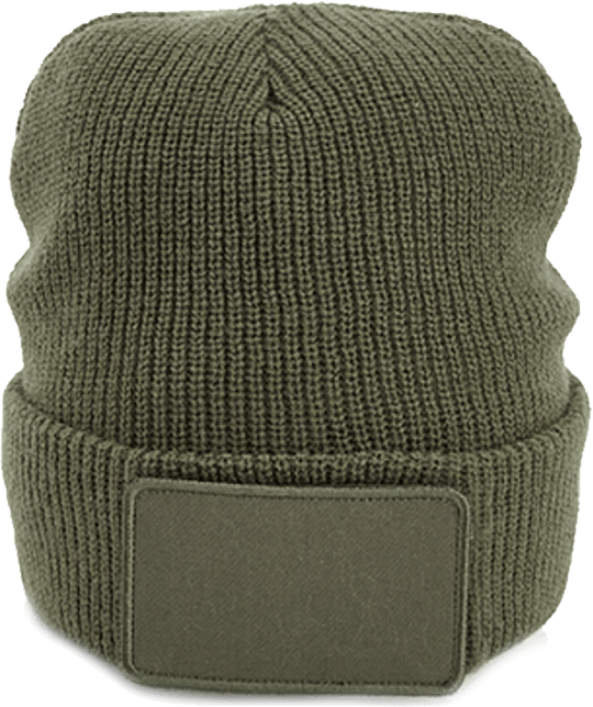 Removable Patch Thinsulate Beanie Military Green