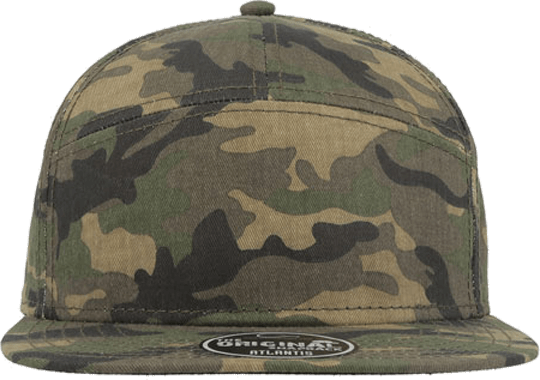 7 Panel Snapback Cap Camouflage Khaki