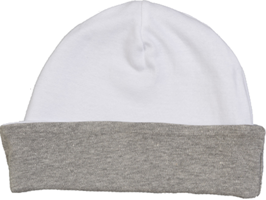 Baby Slouch Hat personalisieren White Heather Grey Melange