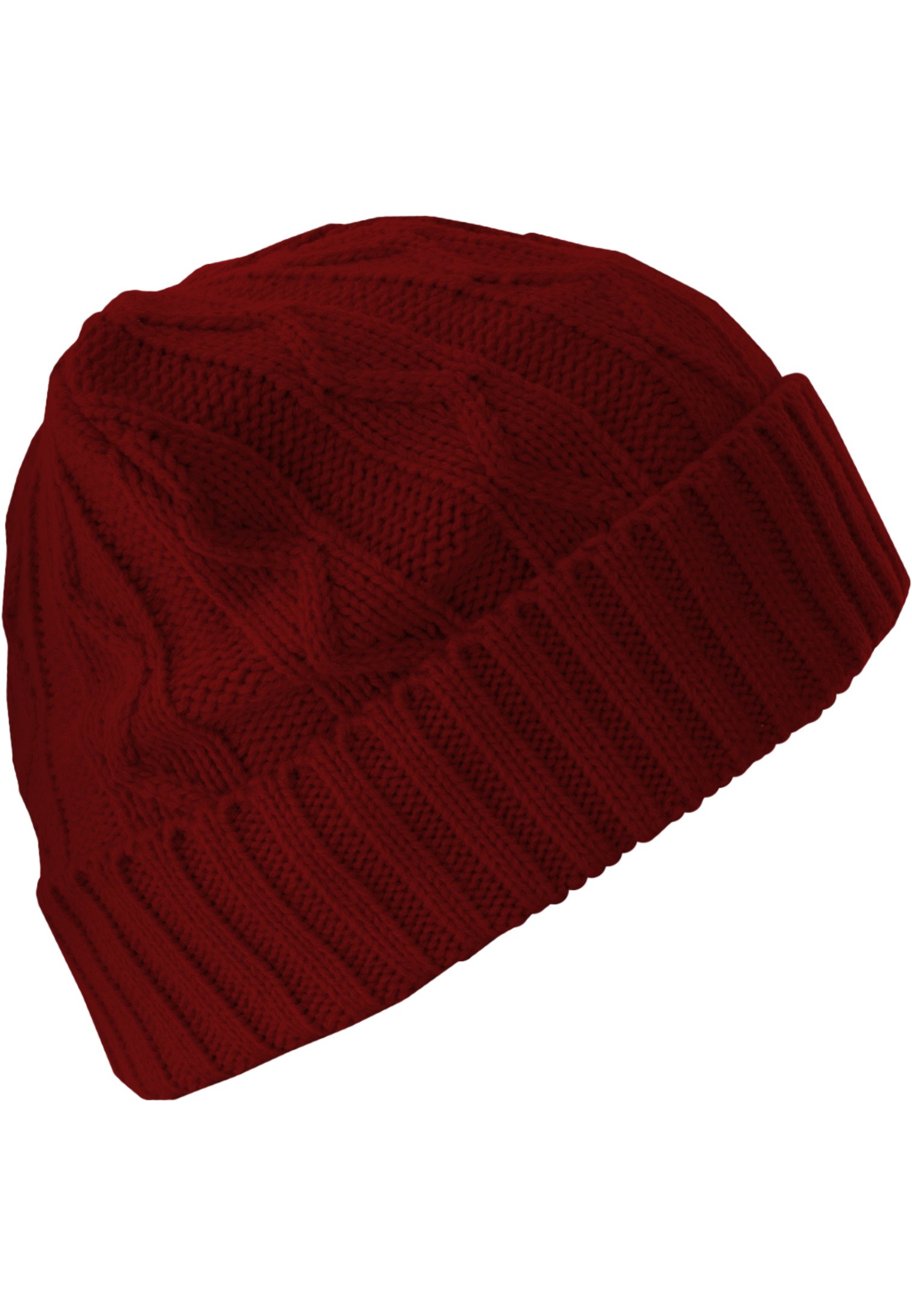 Beanie Cable Flap maroon one size
