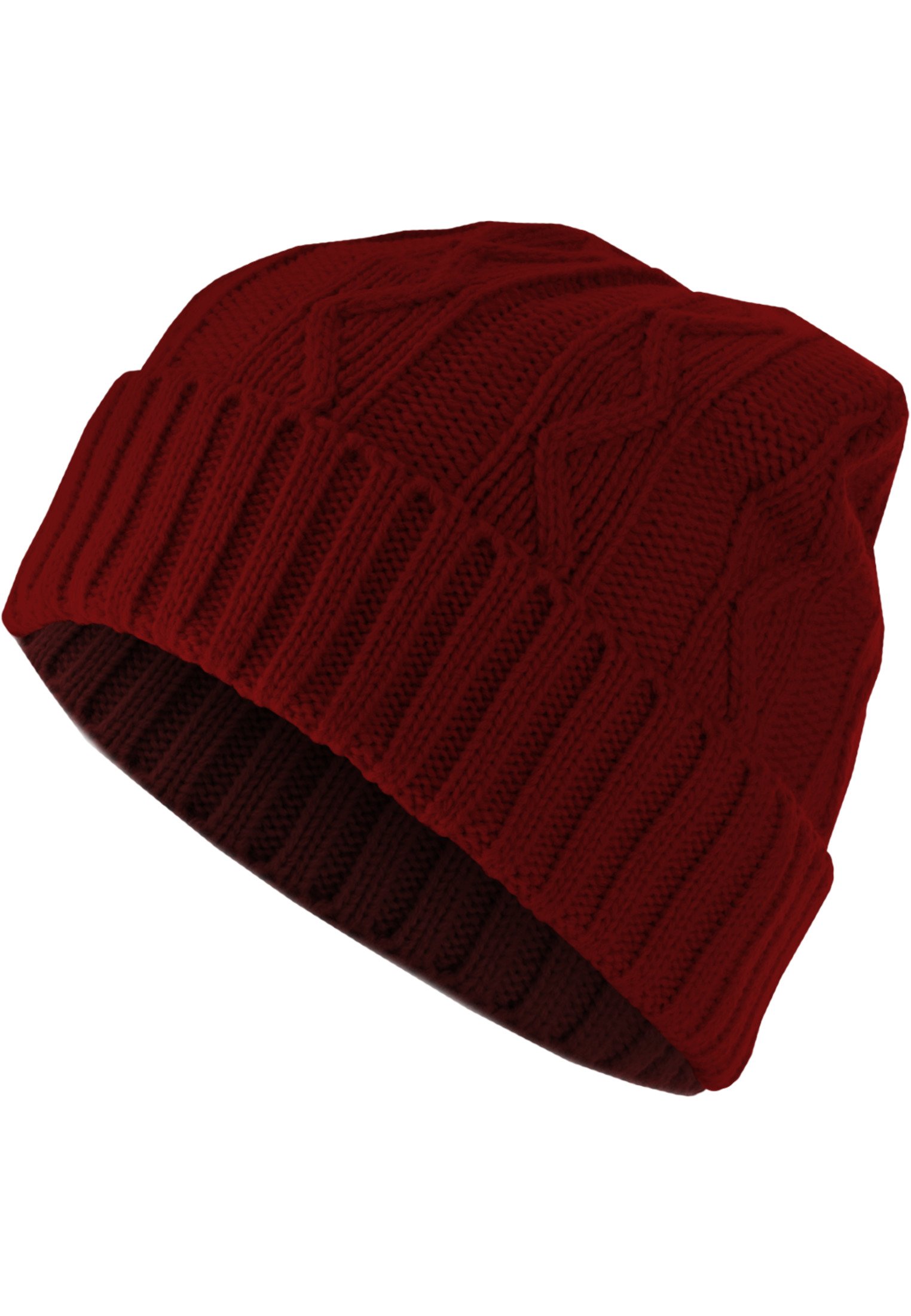 Beanie Cable Flap maroon one size