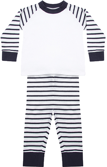 Baby und Kleinkinder Pyjama gestreift Navy Stripe White 3-4 Jahre