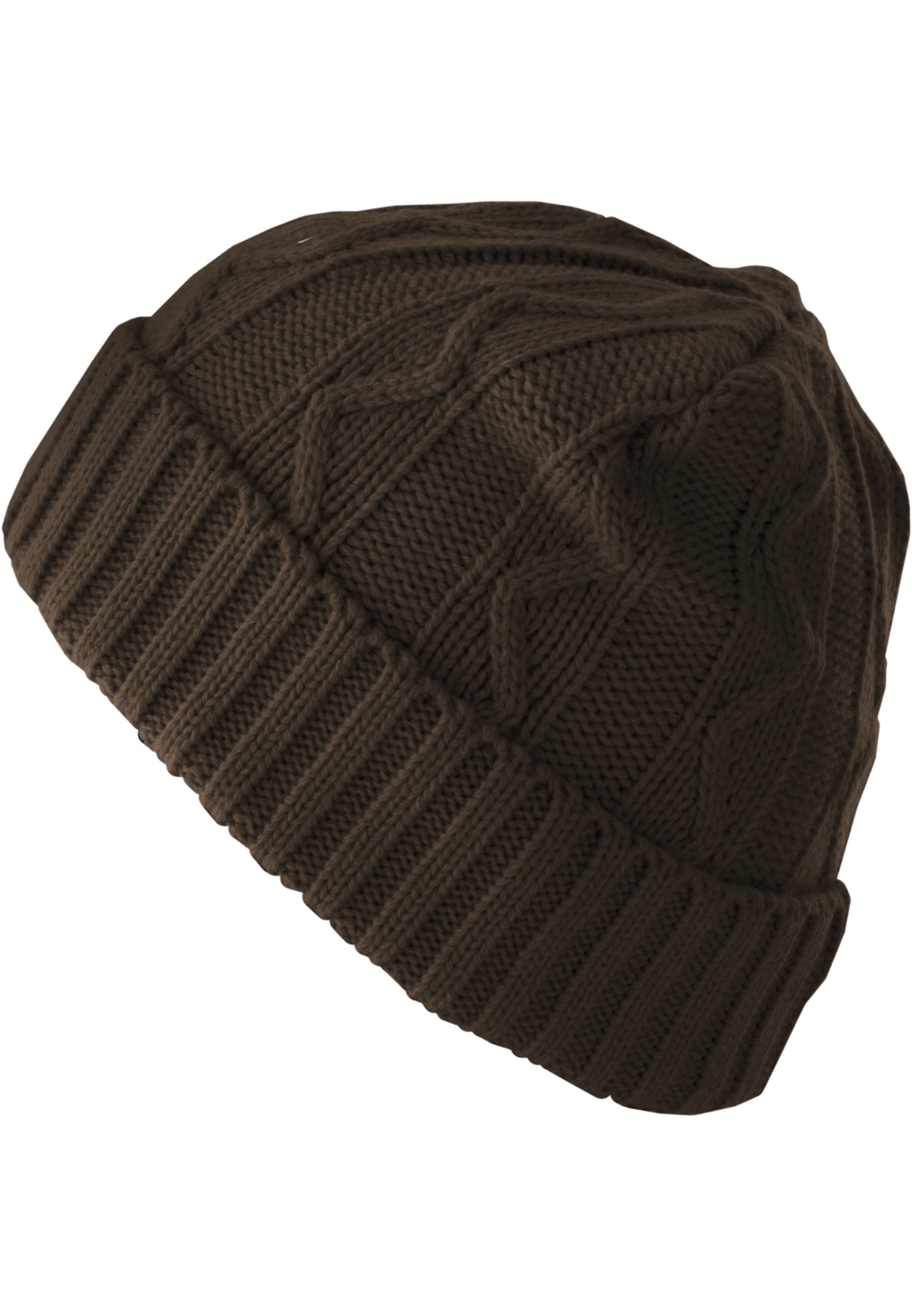 Beanie Cable Flap chocolate one size