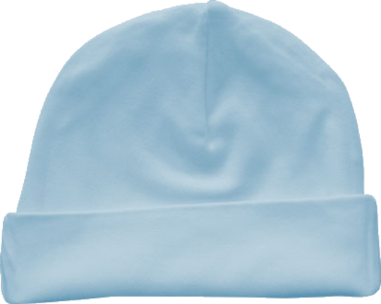 Organic Baby Hat bedrucken Powder Blue