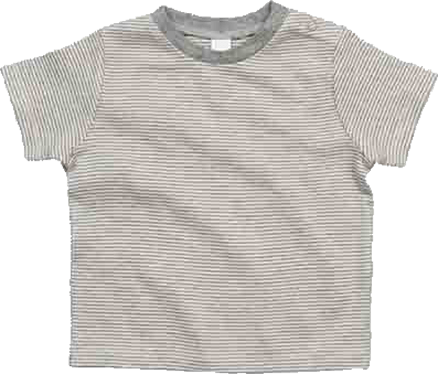 Gestreiftes Baby T-Shirt White / Heather Grey Melange 12-18 Monate