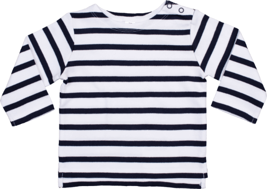 Baby Rundhals Shirt White / Navy 18-24 Monate