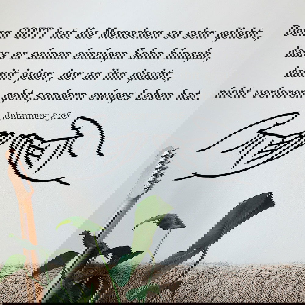 Wandtattoo Johannes 3 16 Personalisiertes Bibelvers