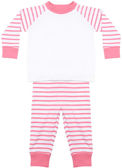 Baby und Kleinkinder Pyjama gestreift Pink Stripe White 3-4 Jahre