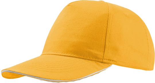 Sandwich Cap Star Five Unisex Yellow/White
