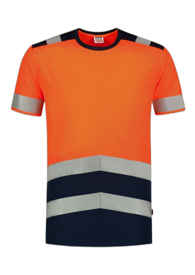 High Vis Bicolor T-Shirt unisex Warnschutz fluoreszierendes orange S