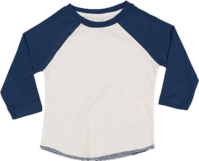 Baby Baseball Sweatshirt Washed White / Swiss Navy 18-24 Monate