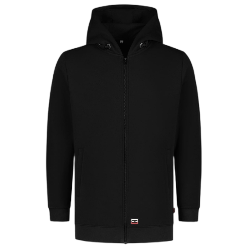Hooded Sweat Jacket Washable 60°C Sweatshirt Unisex schwarz XL