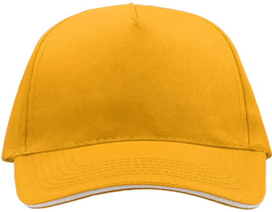 Sandwich Cap Star Five Unisex Yellow/White