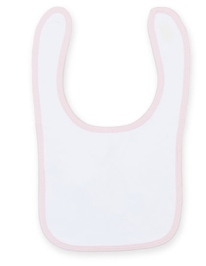 Plain And Contrast Bib White pale Pink